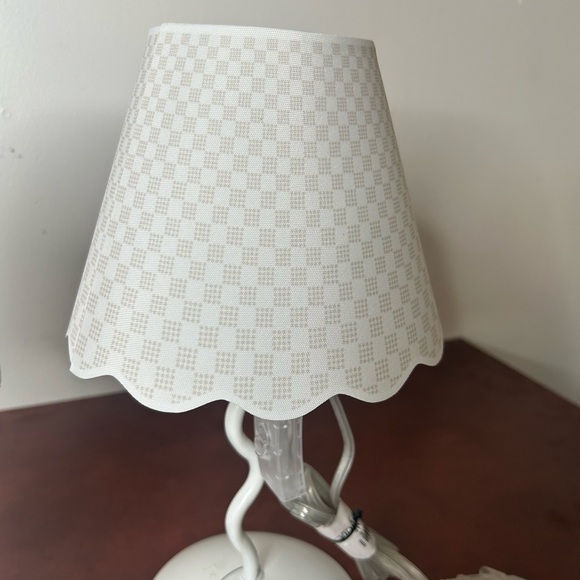 Target Room Essentials small White Lamps with Checkered Shades - Picture 3 of 4
